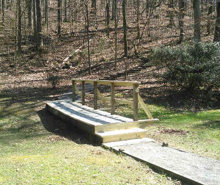 The newly refurbished Oak Hickory Trail stair treads.